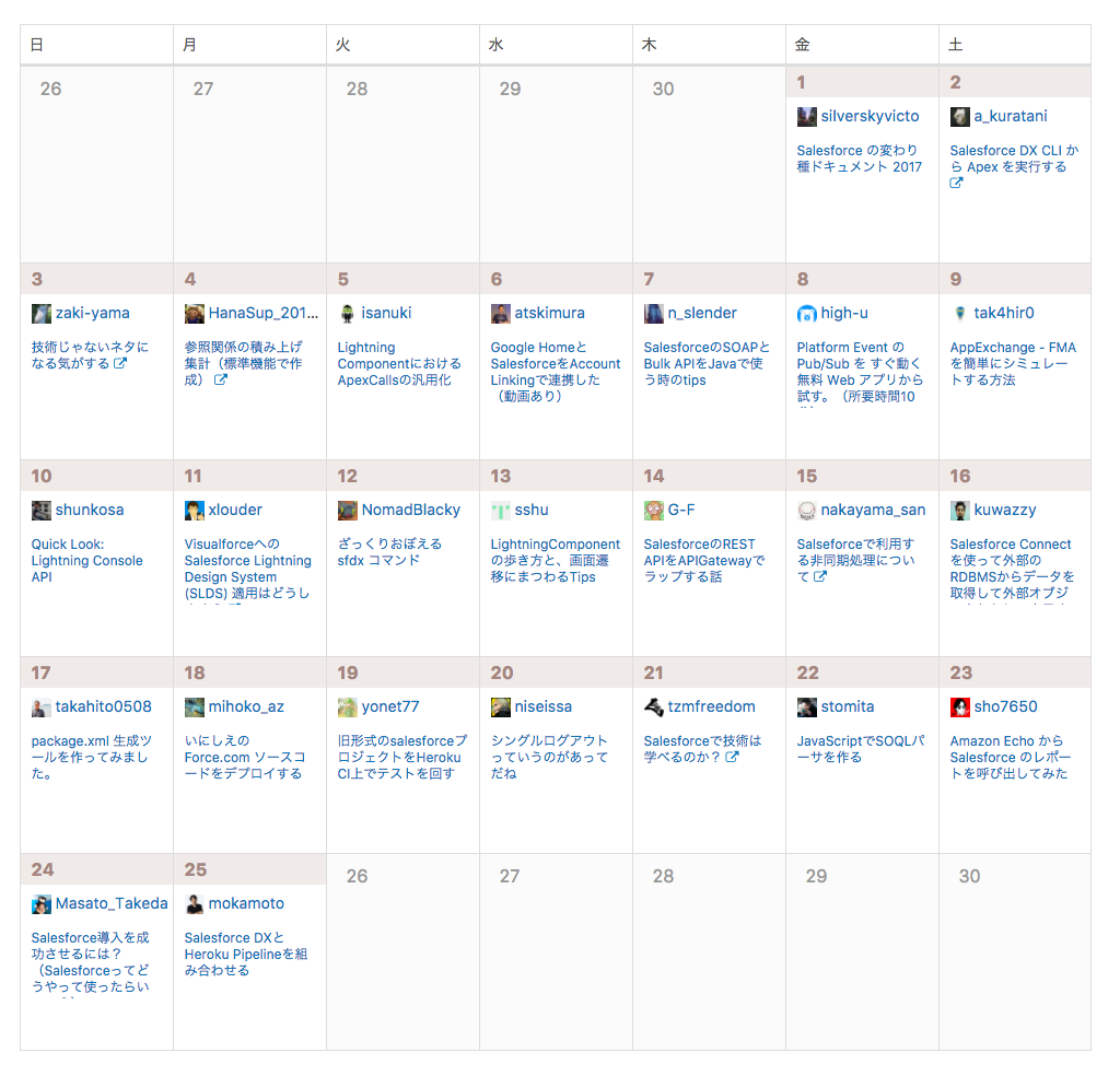 Salesforce Platform Advent Calendar 2017